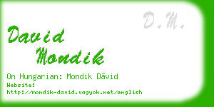 david mondik business card