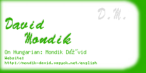 david mondik business card